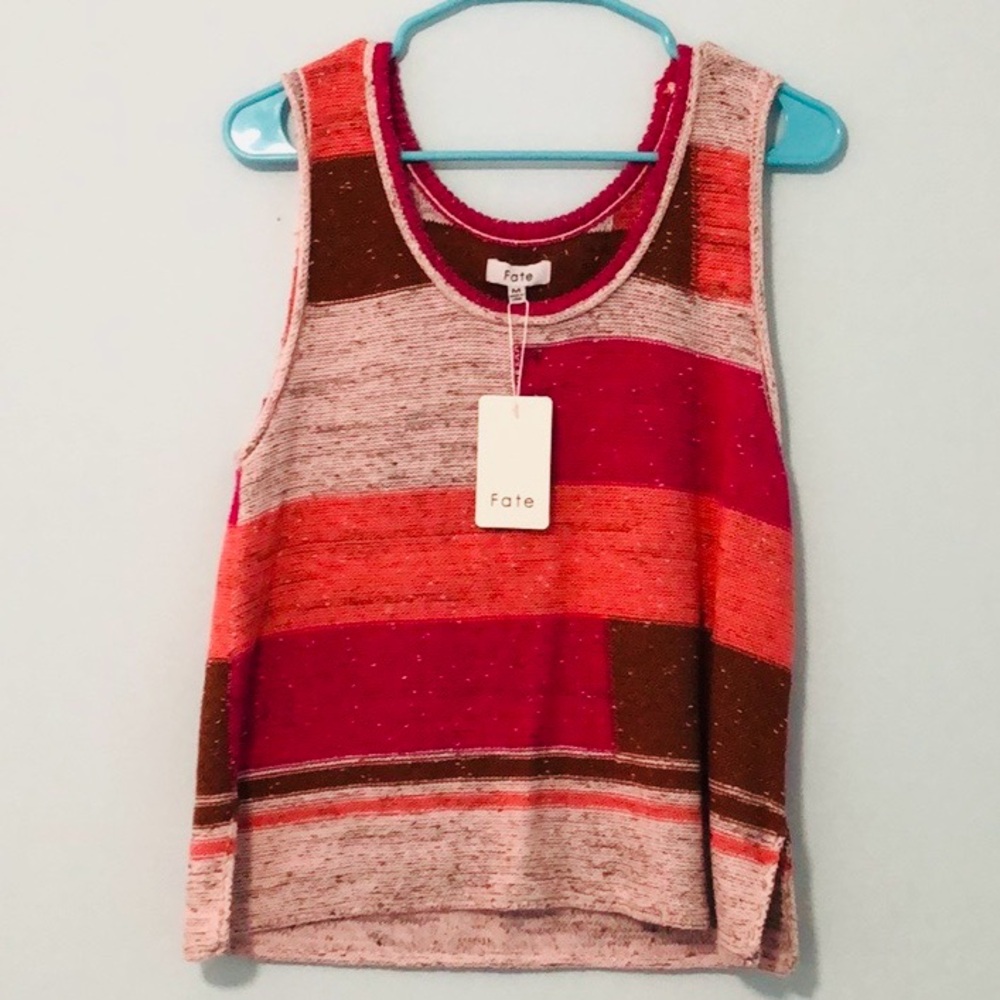 NWT Women's Colorblock Sleeveless Crochet Sweater NWT